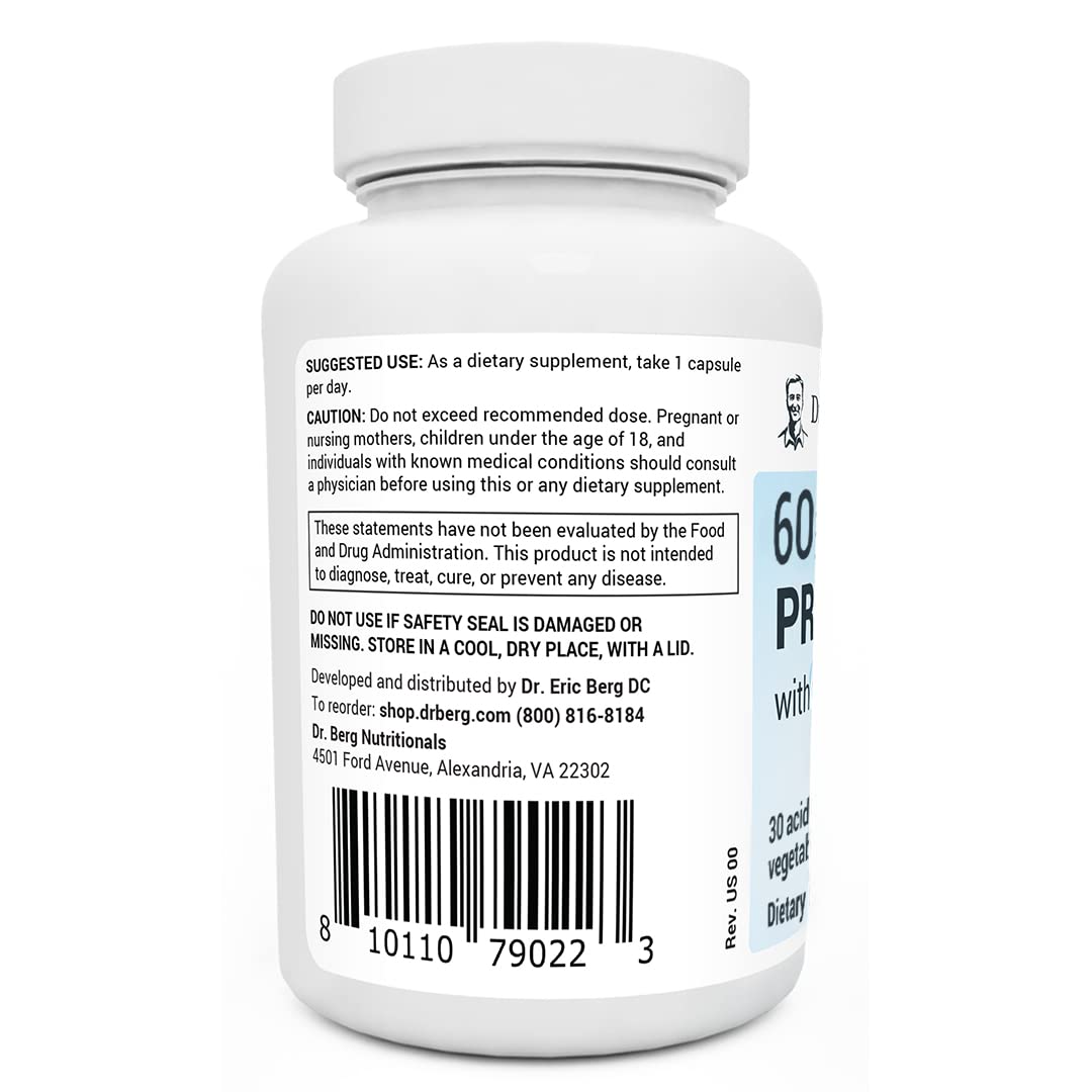 Dr. Berg 60 Billion Probiotic Supplement - Probiotics for Men & Women - Pre and Probiotics Dr. Berg Nutritionals