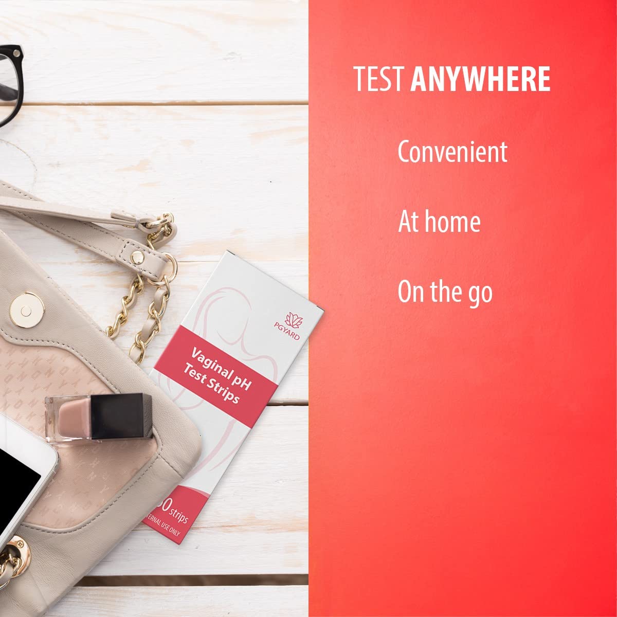 [60 Pack] PGYARD Vaginal Health pH Test Strips, Feminine pH Test, Value Pack PGYARD