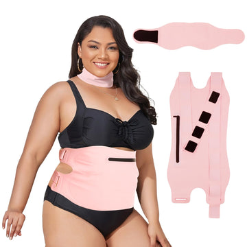 YEEYAA 2 Pcs Castor Oil Pack, Castor Oil Pack Wrap Plus Size for Waist and Neck