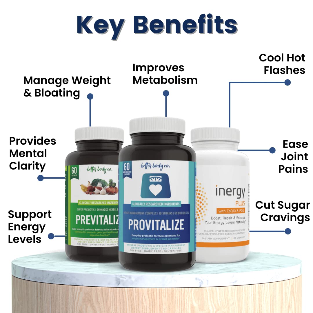 Better Body Co. Menokit Bundle - Natural Probiotic & Herbal Menopause Support - Includes Provitalize Better Body Co.