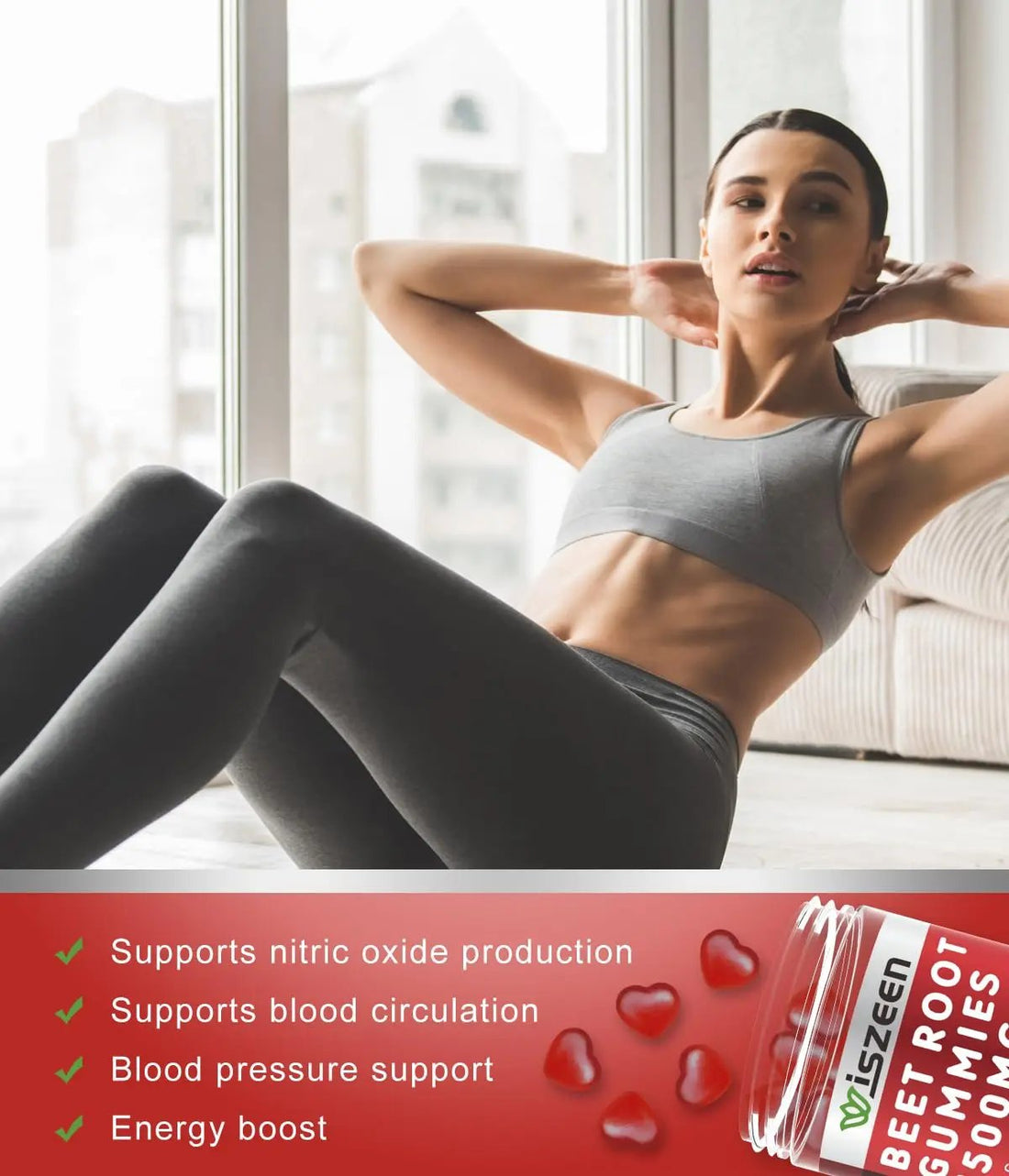 Wiszeen Beet Root Gummies - 60 Servings - Beets Gummies Beet Chews Nitric Oxide