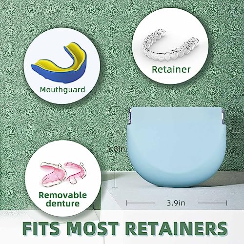 2 Pack Silicone Retainer Case with Lanyard Soft Slim Cute Aligner Case Holder Dental Thin onbuwws