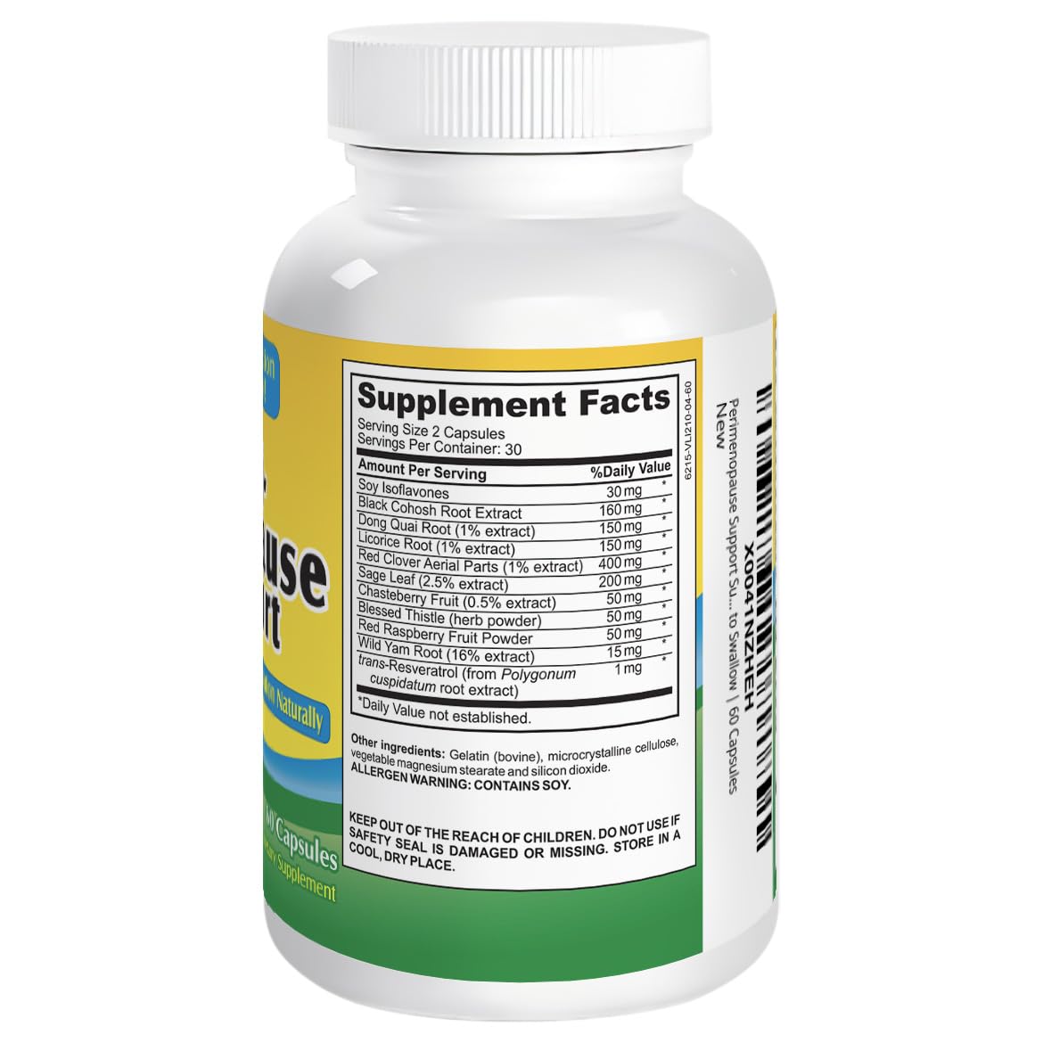 2-Month Perimenopause Support Supplement (All-in-1) Herbal Extract Relief Formula with 12 Active Ingredients Elevate Recovery Supplements