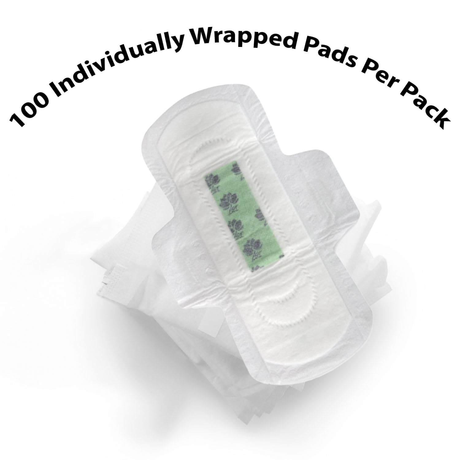 100 Bulk Pads with Wings Individually Wrapped for Women Homeless, Postpartum, Hospitals Trail maker