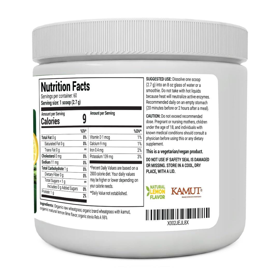 Dr. Berg's Raw Wheatgrass Juice Powder (60 Servings) - USDA Certified Organic Dr. Berg Nutritionals