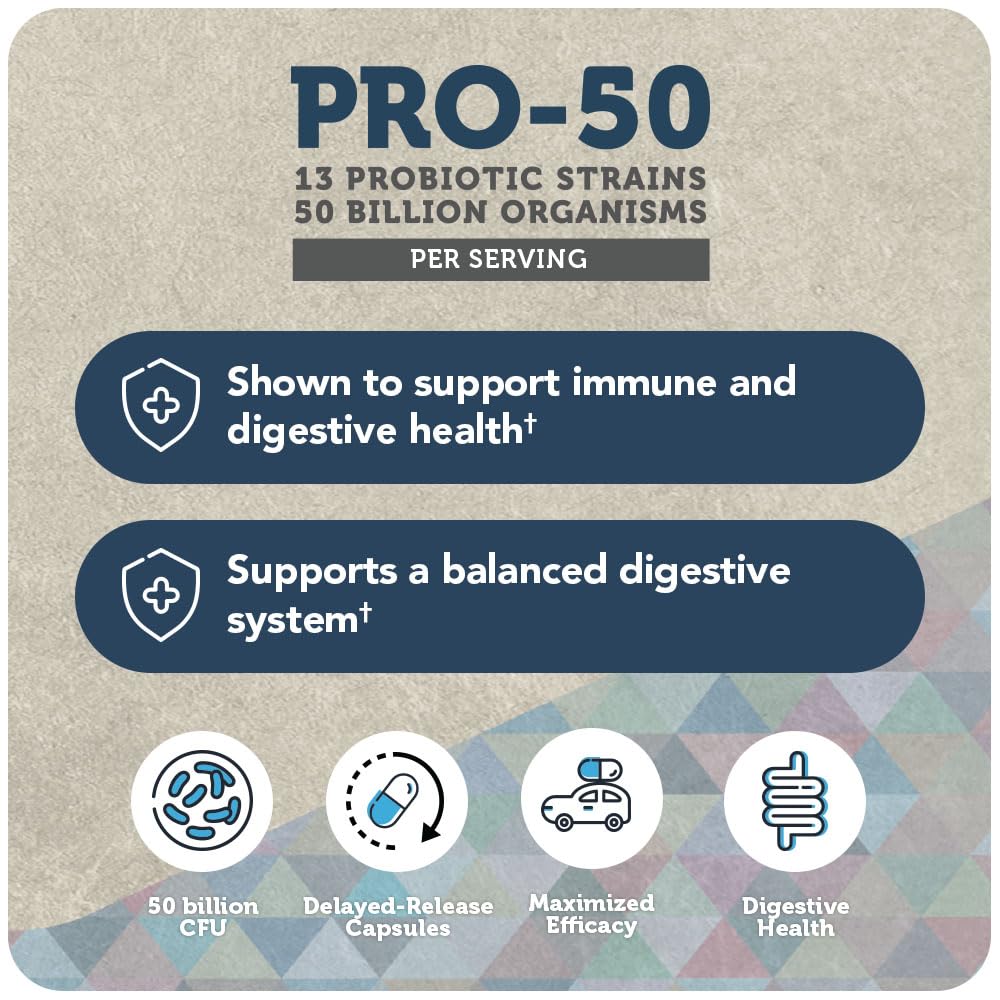Vitamin Bounty Pro-50 Probiotics Supplement- 13 Probiotic Strains, Gut Health Vitamin Bounty