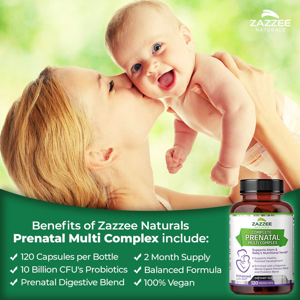Zazzee Myo-Inositol Capsules and Extra Strength Prenatal Multi Complex Zazzee