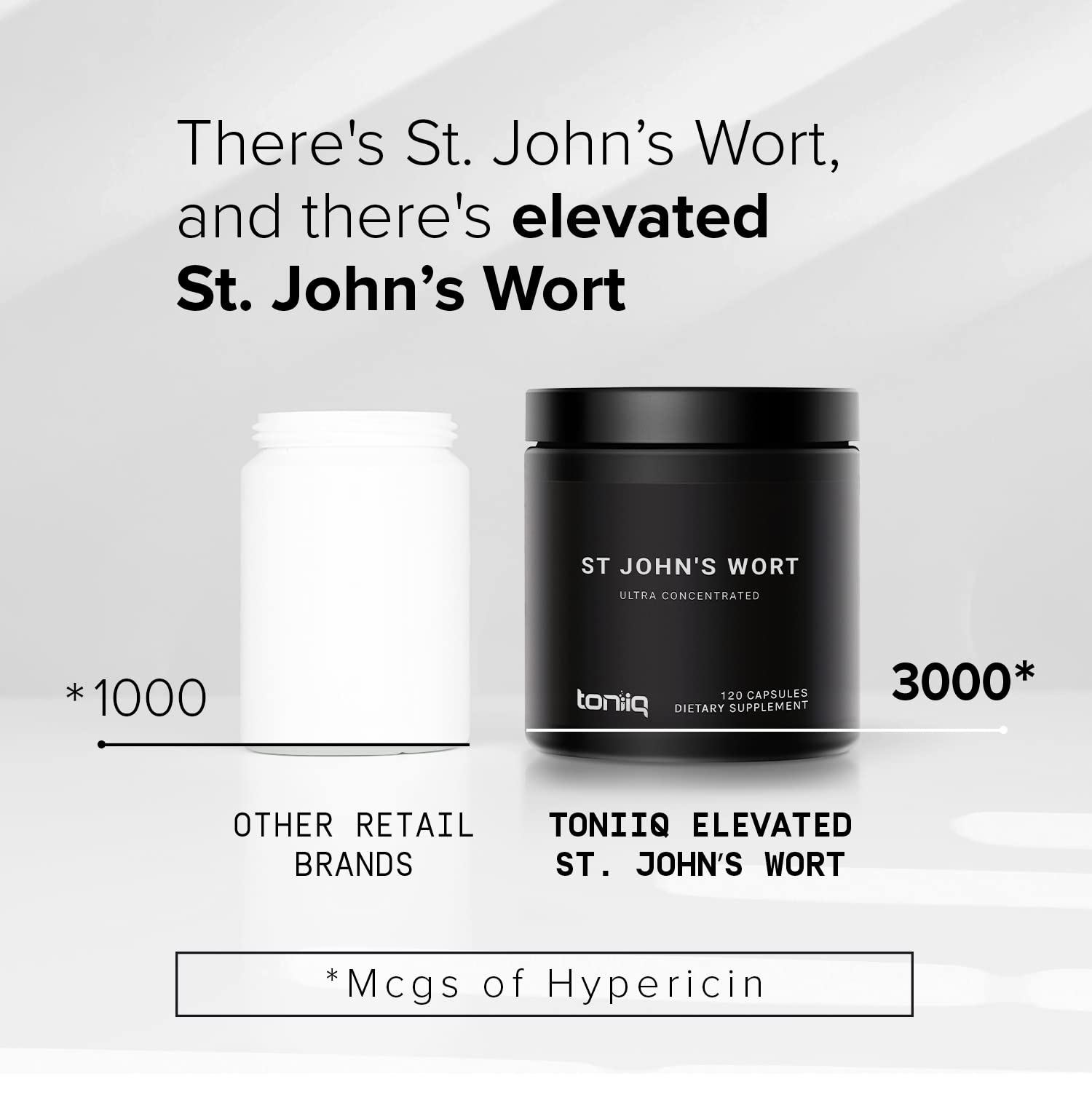 1,000mg Ultra High Strength St. John's Wort Capsules (Non-GMO) - 7X Concentrated Toniiq