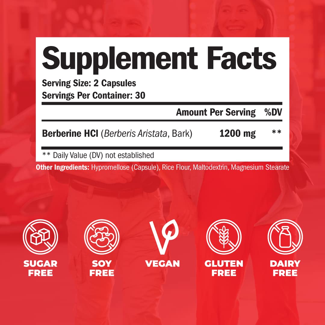 Vimerson Health Berberine Supplement with 3rd Party Tested Berberine 1200mg Per Serving Vimerson Health