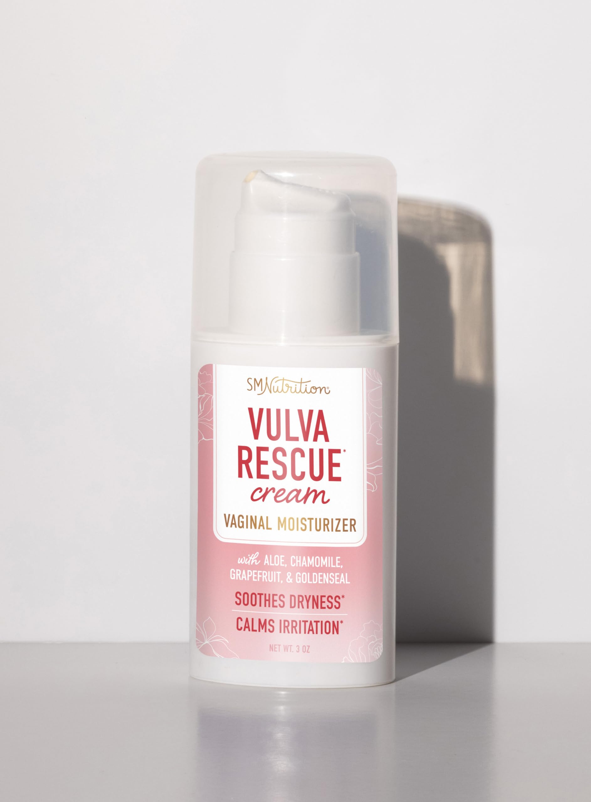 Vulva Rescue Moisturizer Cream | 3oz. PUMP | Soothes Vaginal Itch & Dryness | No Estrogen or Fragrance SMNutrition