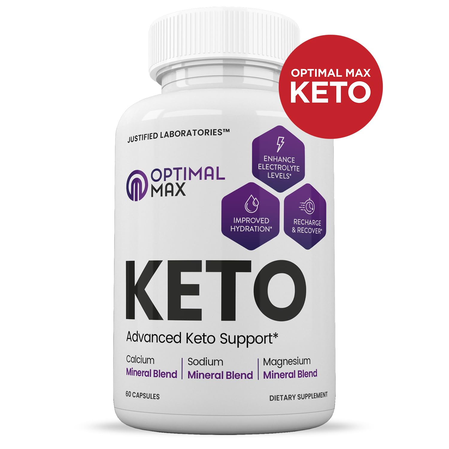 (2 Pack) Optimal Max Keto Pills 1275MG New & Improved Formula Contains Apple Cider Justified Laboratories