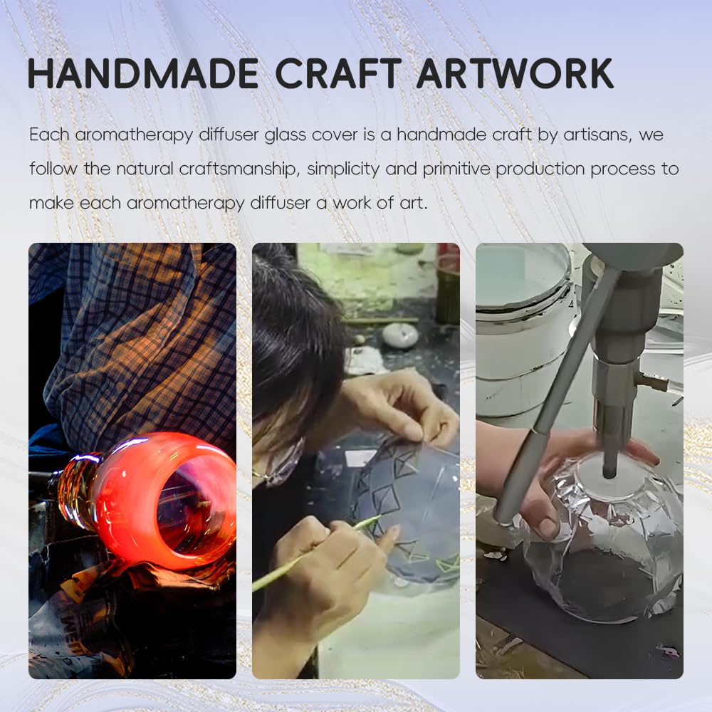 Youenkity Essential Oil Diffuser, Glass Ultrasonic Aromatherapy Diffuser with 7 Color LED Lights YOUENKITY