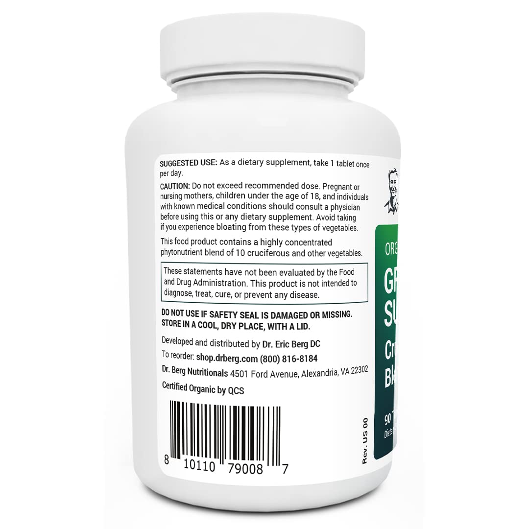 Dr. Berg's Greens Superfood Cruciferous Vegetable Tablets - Vegetable Supplements Dr. Berg Nutritionals