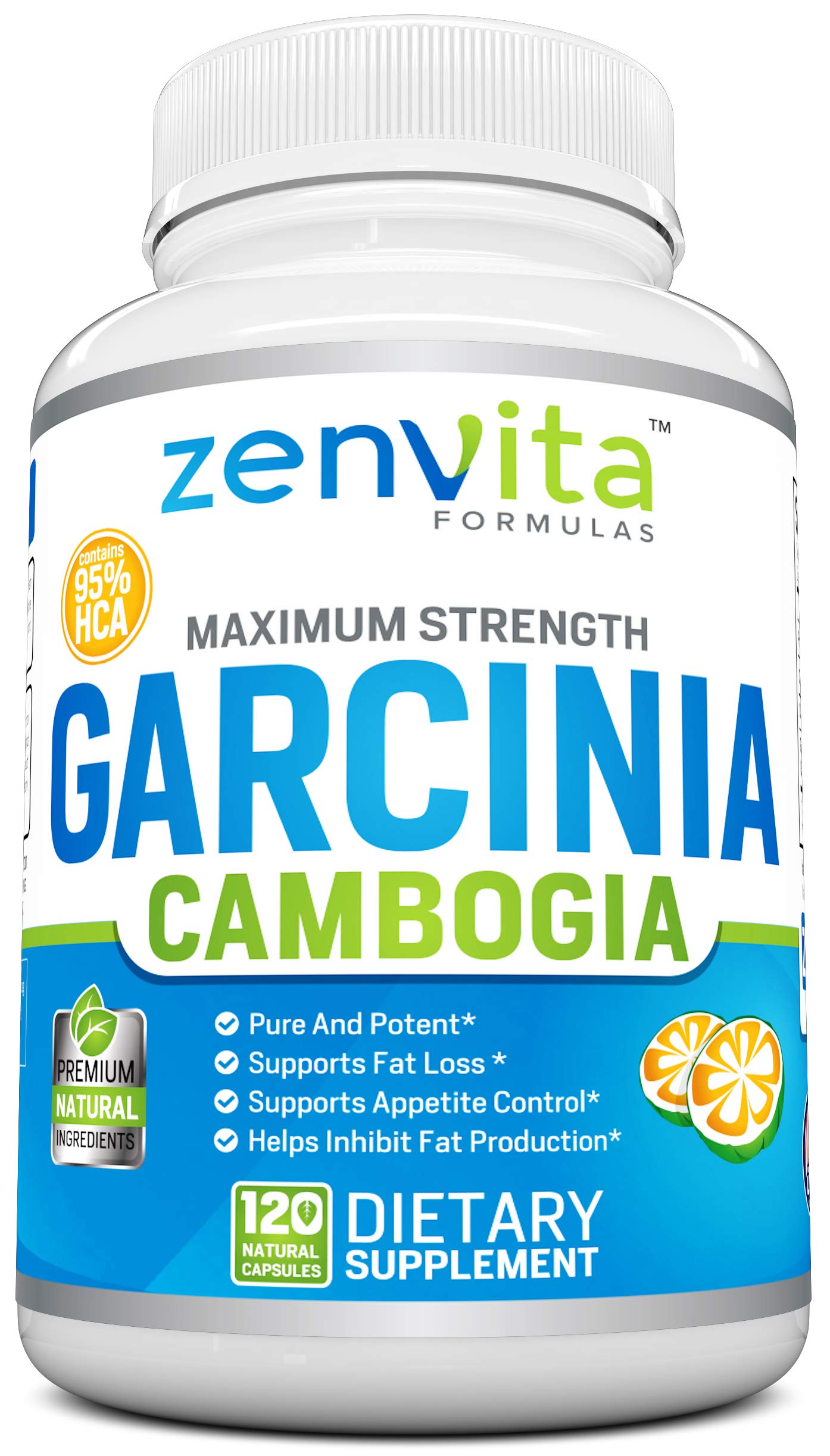 ZenVita Formulas 100% Pure Garcinia Cambogia Extract with 95% HCA - 120 Capsules ZenVita Formulas