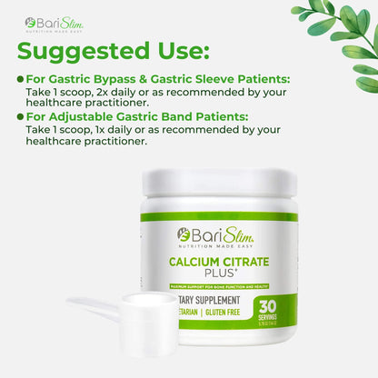 BariSlim Bariatric Calcium Citrate Plus Powder - Formulated for Patients After Weight Loss BariSlim