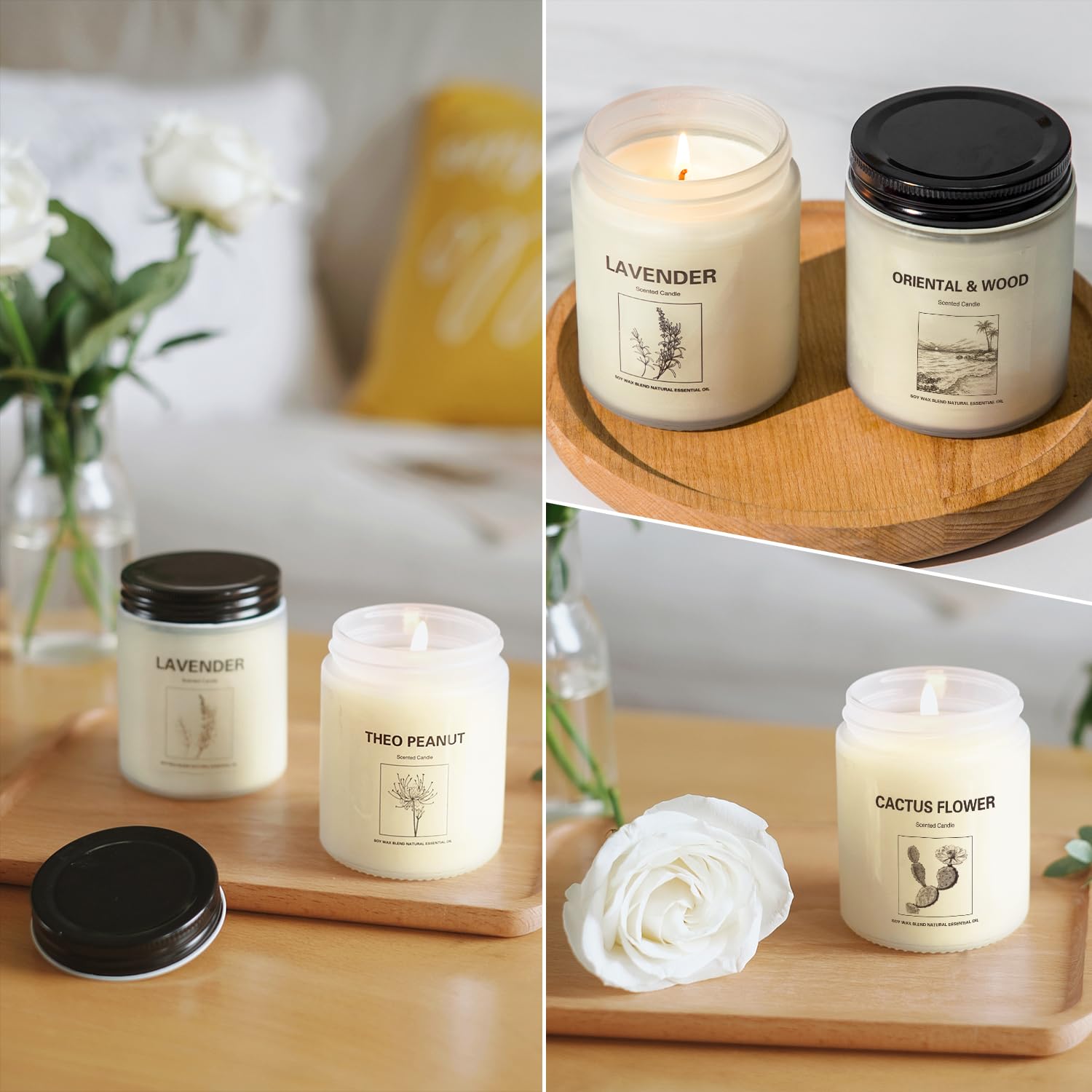 6 Pack Scented Candles, Aromatherapy Candles Gifts Set for Women, 42.6 oz 300 Hour Long Lasting YINUO LIGHT