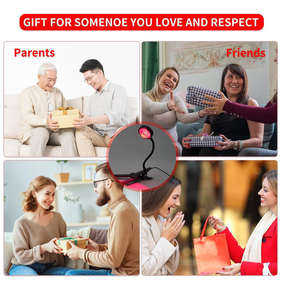 WTINTELL Red Light Therapy for Face, 660nm LED Red Light Therapy Light with Clip, Suitable