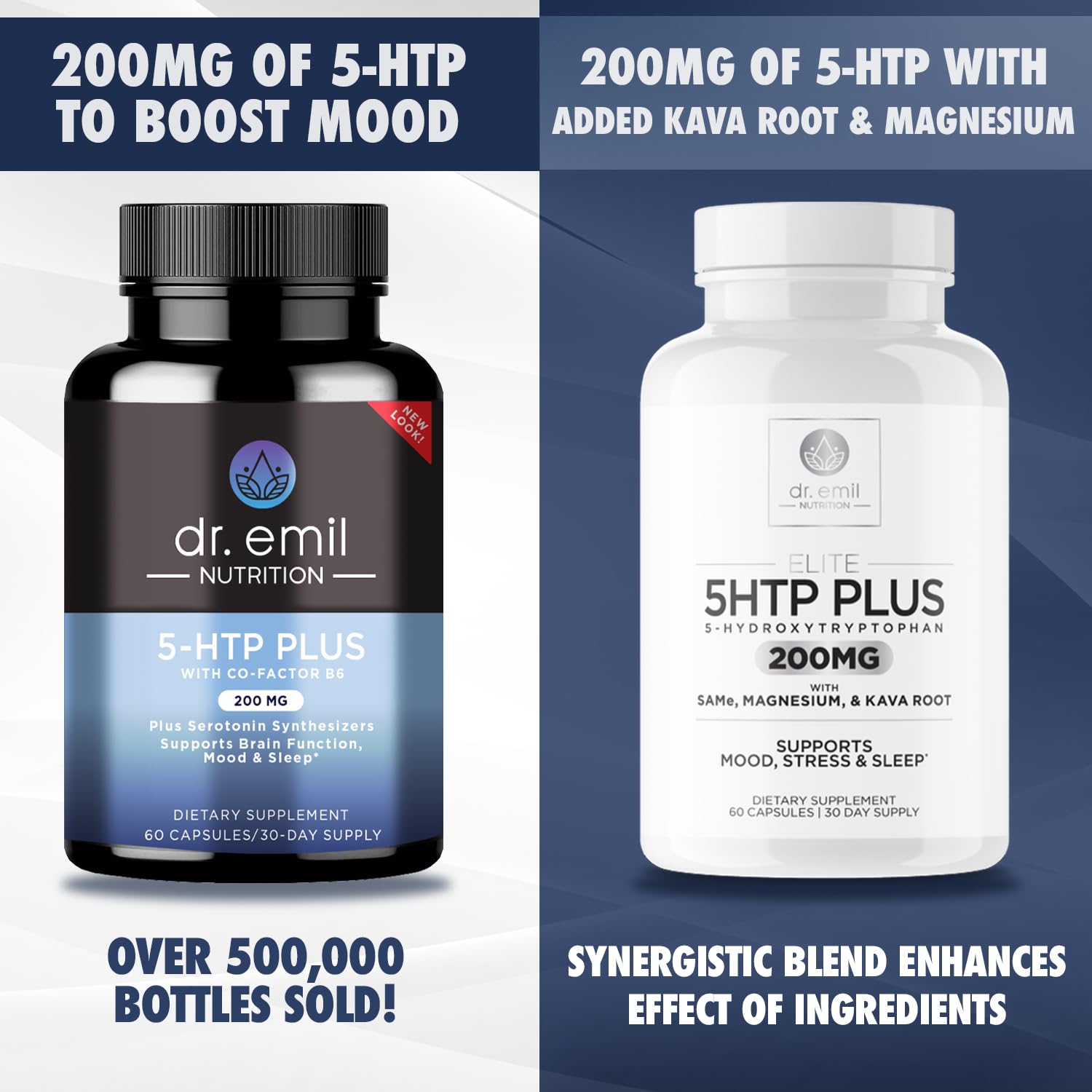 200 MG 5-HTP Elite with Kava Root Extract, Magnesium & SAM-e to Maintain Normal DR EMIL NUTRITION