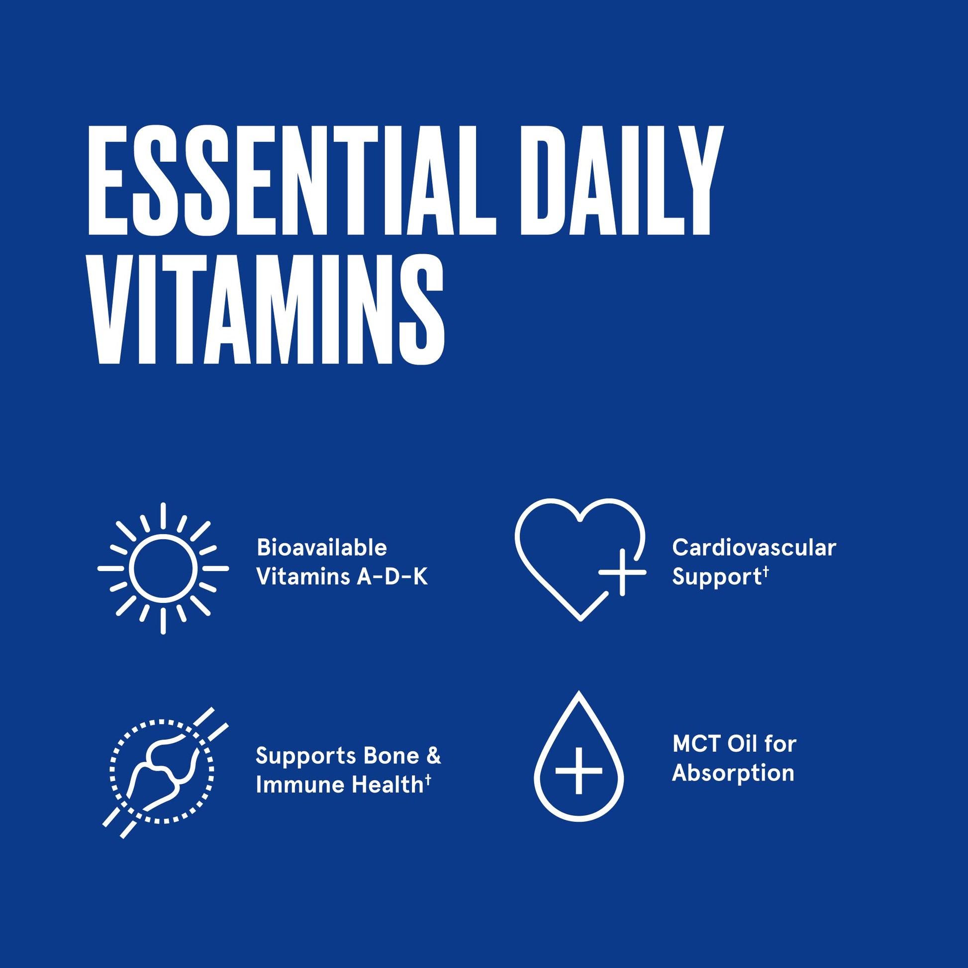 Vitamins A-D-K, 30 Softgels, 900mcg Vitamin A, with 5000 IU D3, K1, K2, K3, High Potency Bulletproof