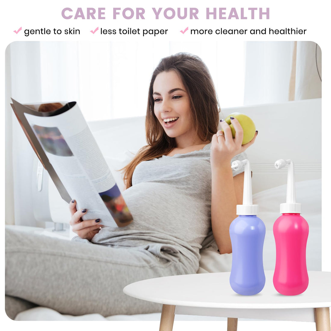 450ML(15.2 OZ) Peri Bottle for Postpartum Care 2 Pack, Portable Travel Bidet for Women, Upside Down