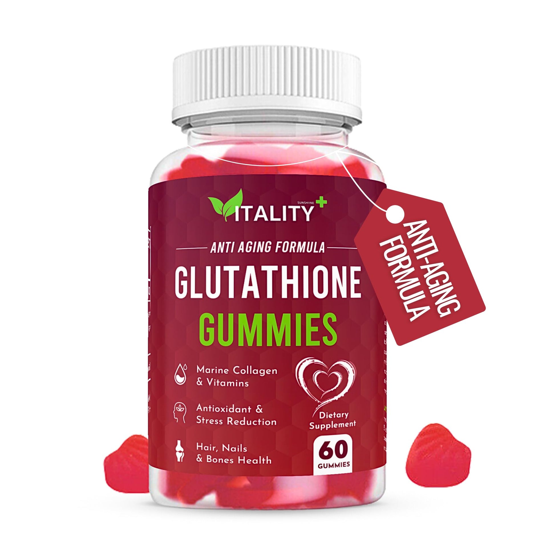 2 Pack Glutathione Gummies | with Marine Collagen | 1050mg per Serving | Antioxidant Support Sunshyne