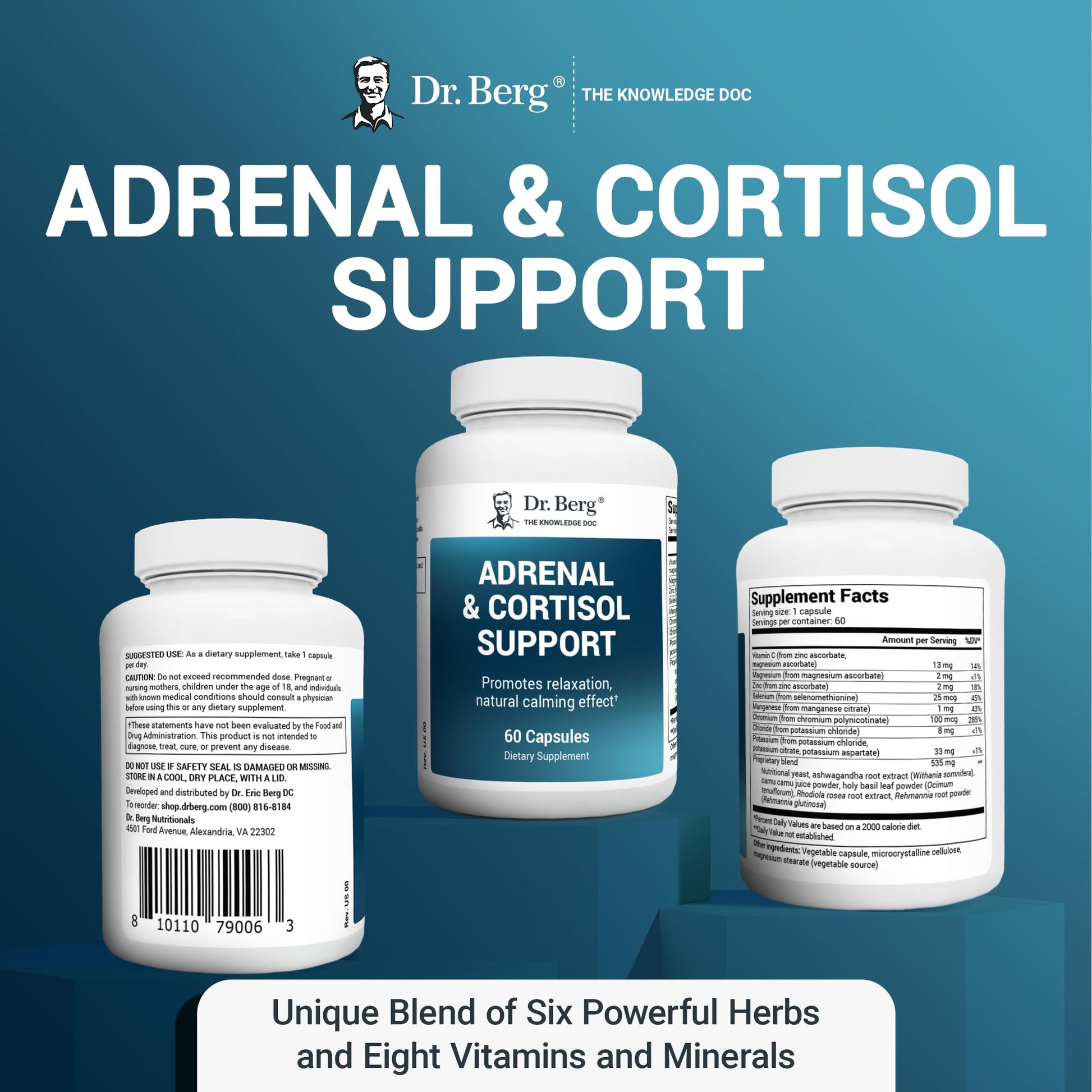 Dr. Berg Adrenal & Cortisol Supplement New Formula - Adrenal Supplement & Cortisol Dr. Berg Nutritionals