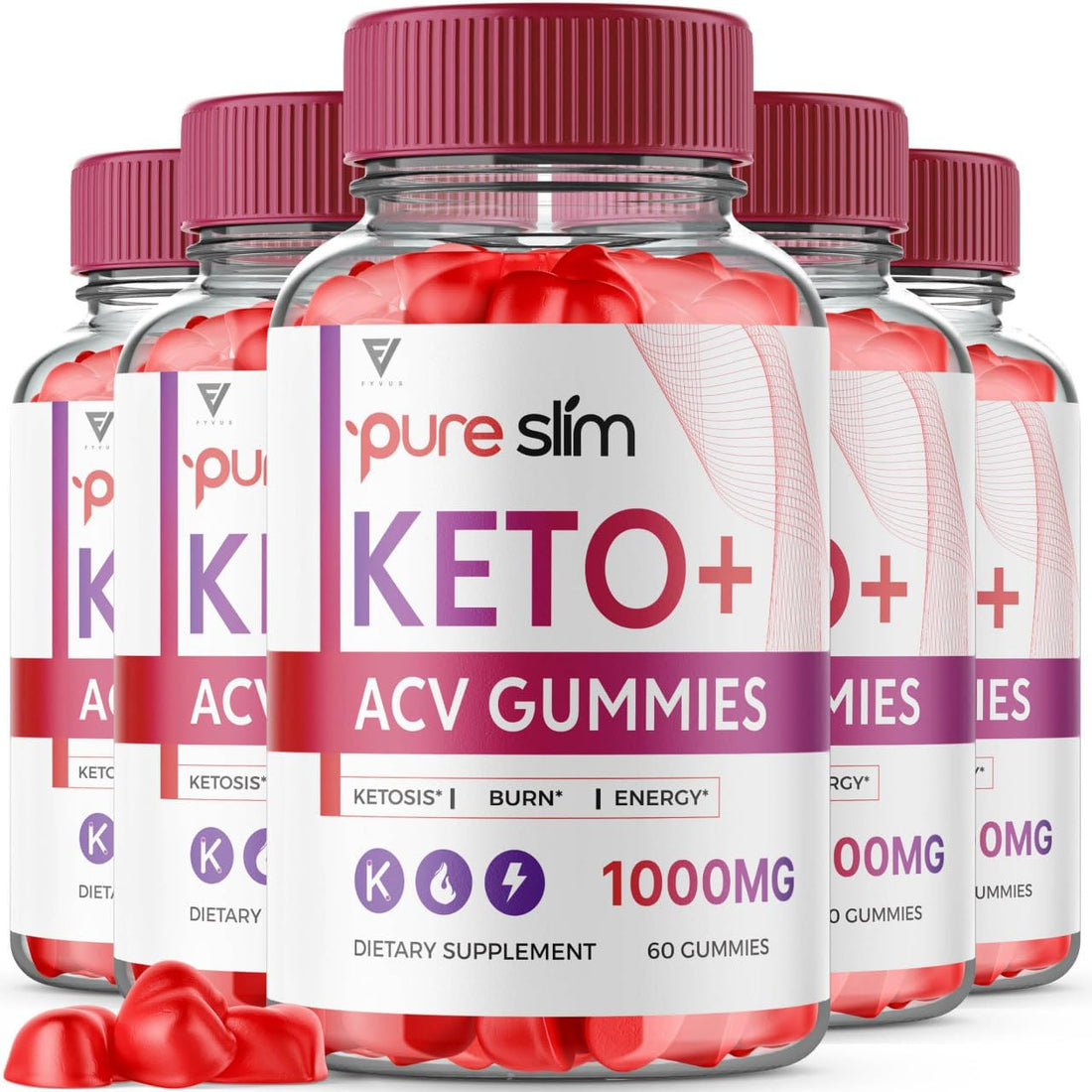 (5 Pack) Pure Slim Keto ACV Gummies, Pure Slim Keto ACV Gummies Advanced Weight Loss