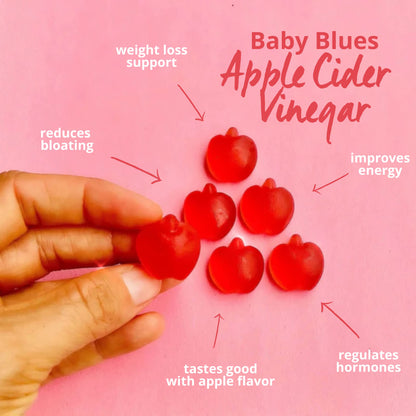 Baby Blues Apple Cider Vinegar Gummies - Vegan, Non-GMO & Gluten-Free, Postpartum Dietary Supplement