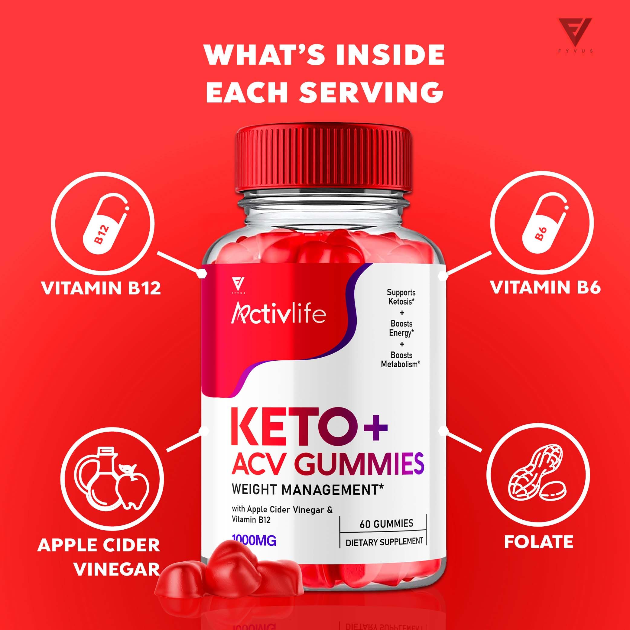 (2 Pack) Activlife Keto ACV Gummies Activelife Keto Advanced, Active Life Keto Fyvus