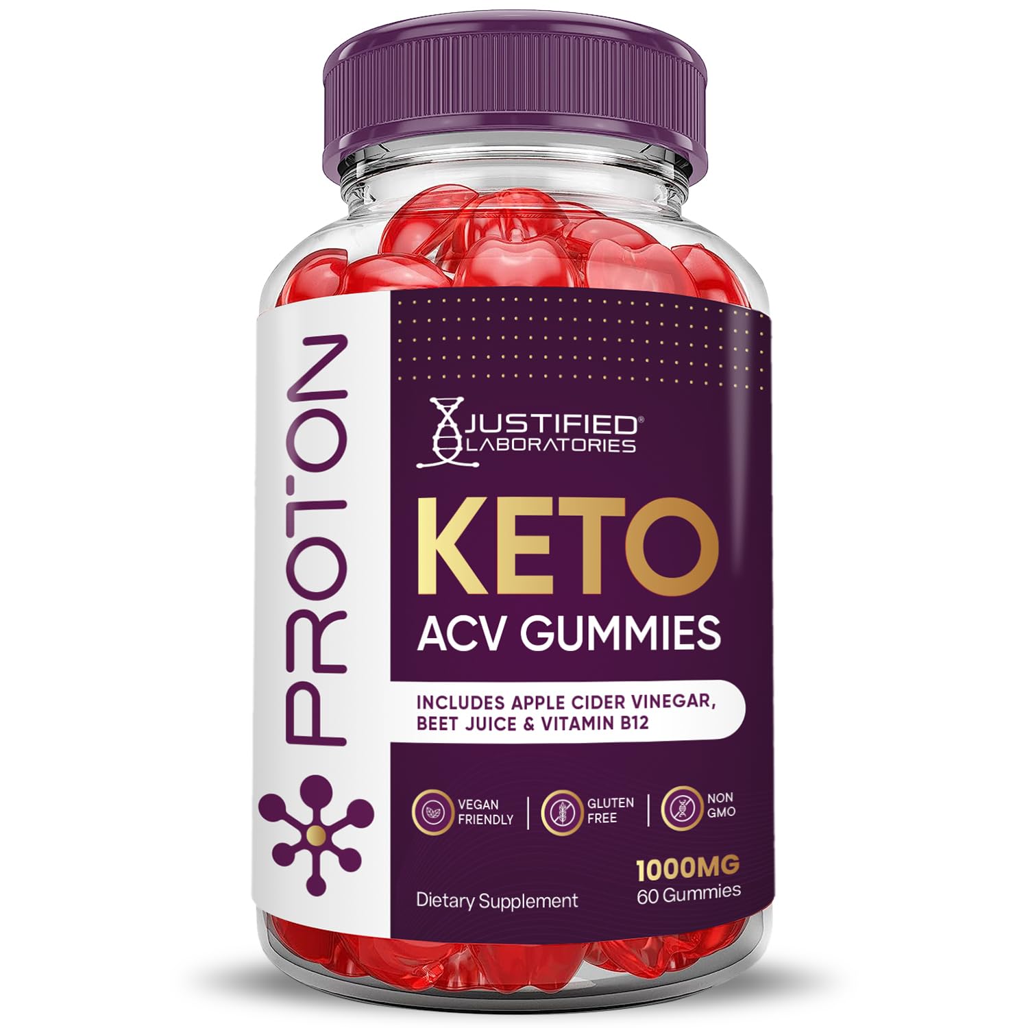(2 Pack) Proton Protein Keto ACV Gummies Advanced Formula 1000MG Proton Keto Justified Laboratories