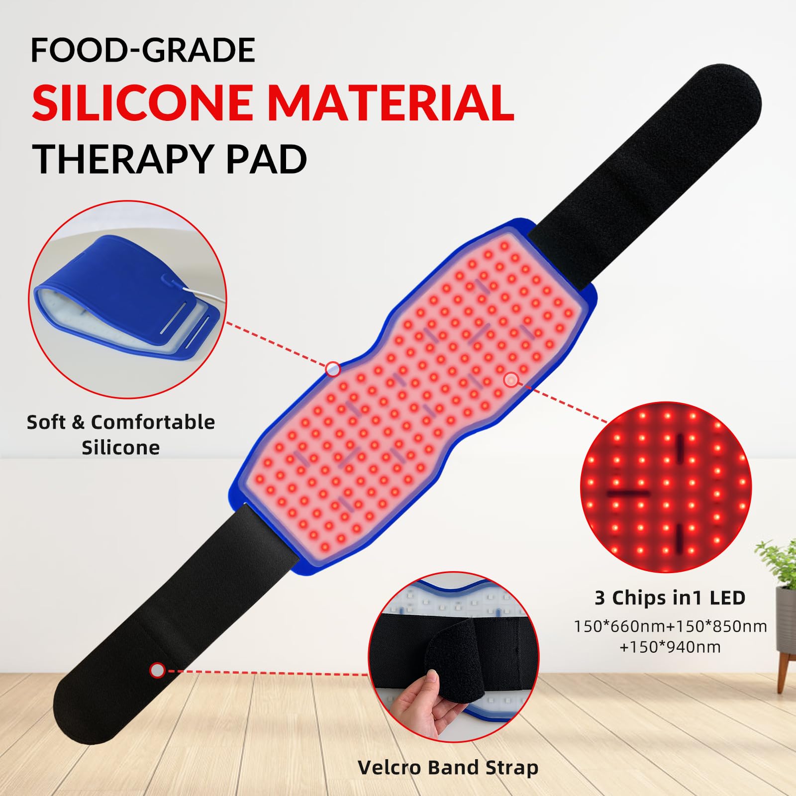 Yoveck Red Light Therapy Belt, Silicone Red Light Therapy Pad Near Infrared Light Therapy Yoveck