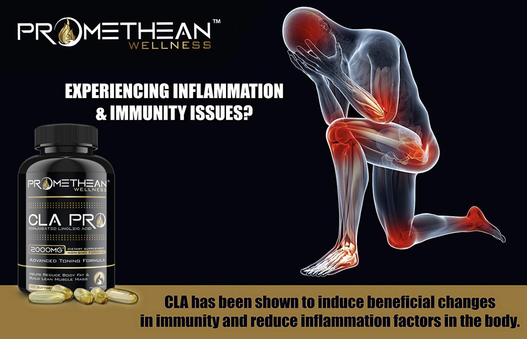 Vegan CLA Pro 2000 mg Pure Premium CLA Safflower Oil Conjugated Linoleic Acid Best Promethean Wellness