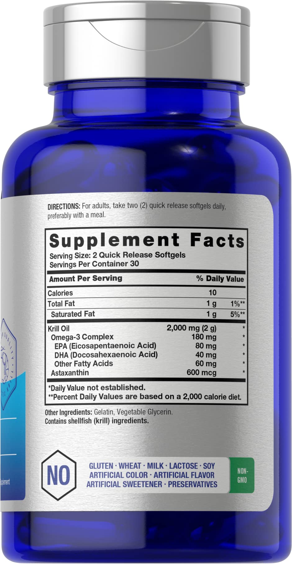 Horbäach Antarctic Krill Oil 2000mg | 60 Softgel Capsules | Omega-3, EPA, DHA Supplemen Horbäach