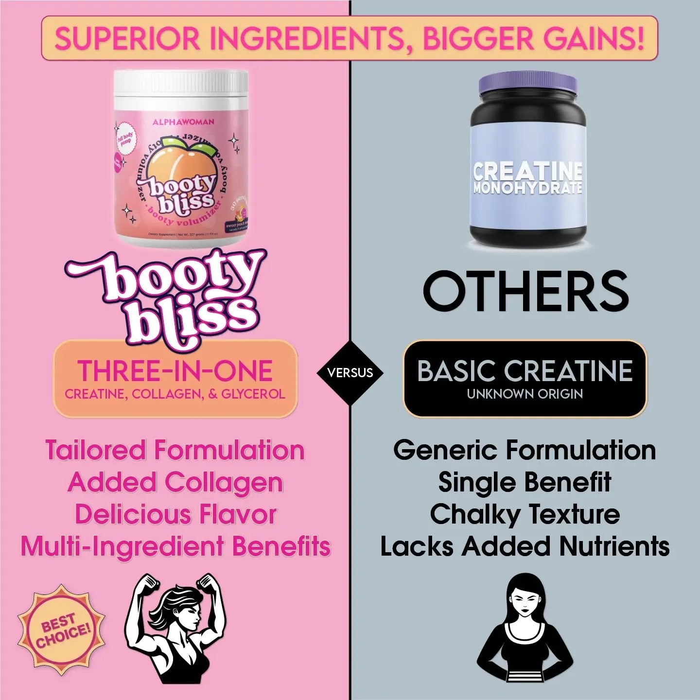 Booty Bliss • Creatine for Women • Pre Workout Women • Booty Builder • Keto Friendly Booty Bliss