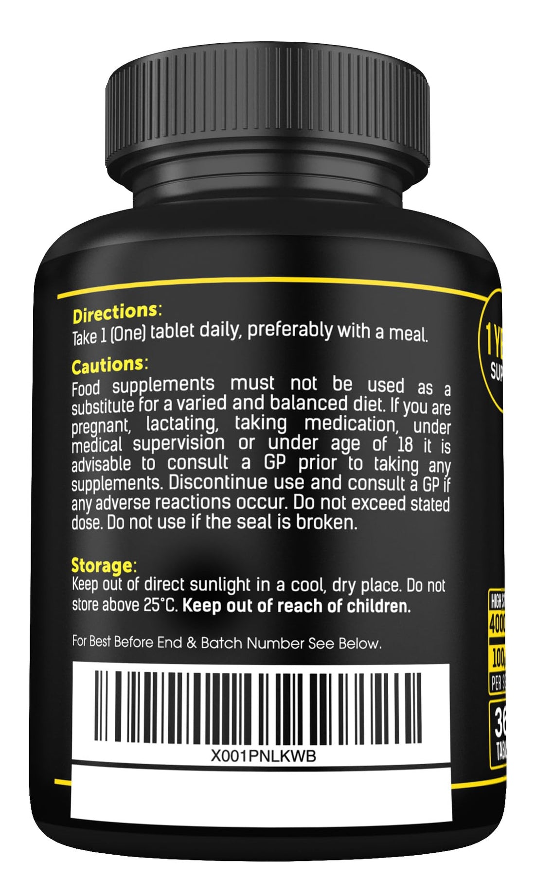 Vitamin D3 K2 High Strength Tablets - 365 Micro Tablets - Vitamin d3 4000 iu and k2 