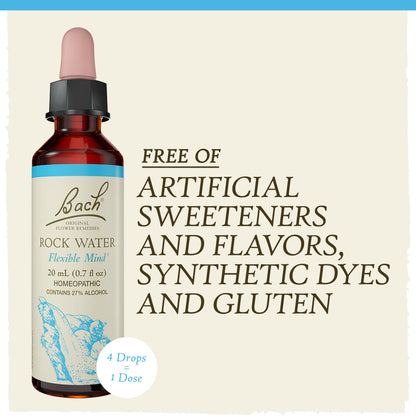 Bach Original Flower Remedies, Rock Water for Flexibility, Natural Homeopathic Flower Essence