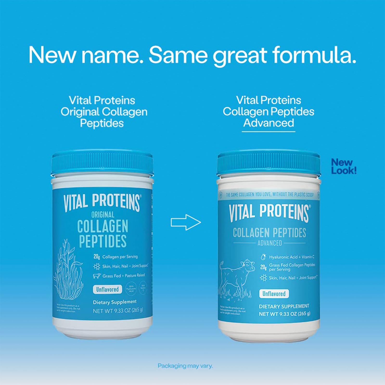 Vital Proteins Collagen Peptides Powder, 9.33 oz Unflavored + 15 oz Vanilla Plant Protein Vital Proteins