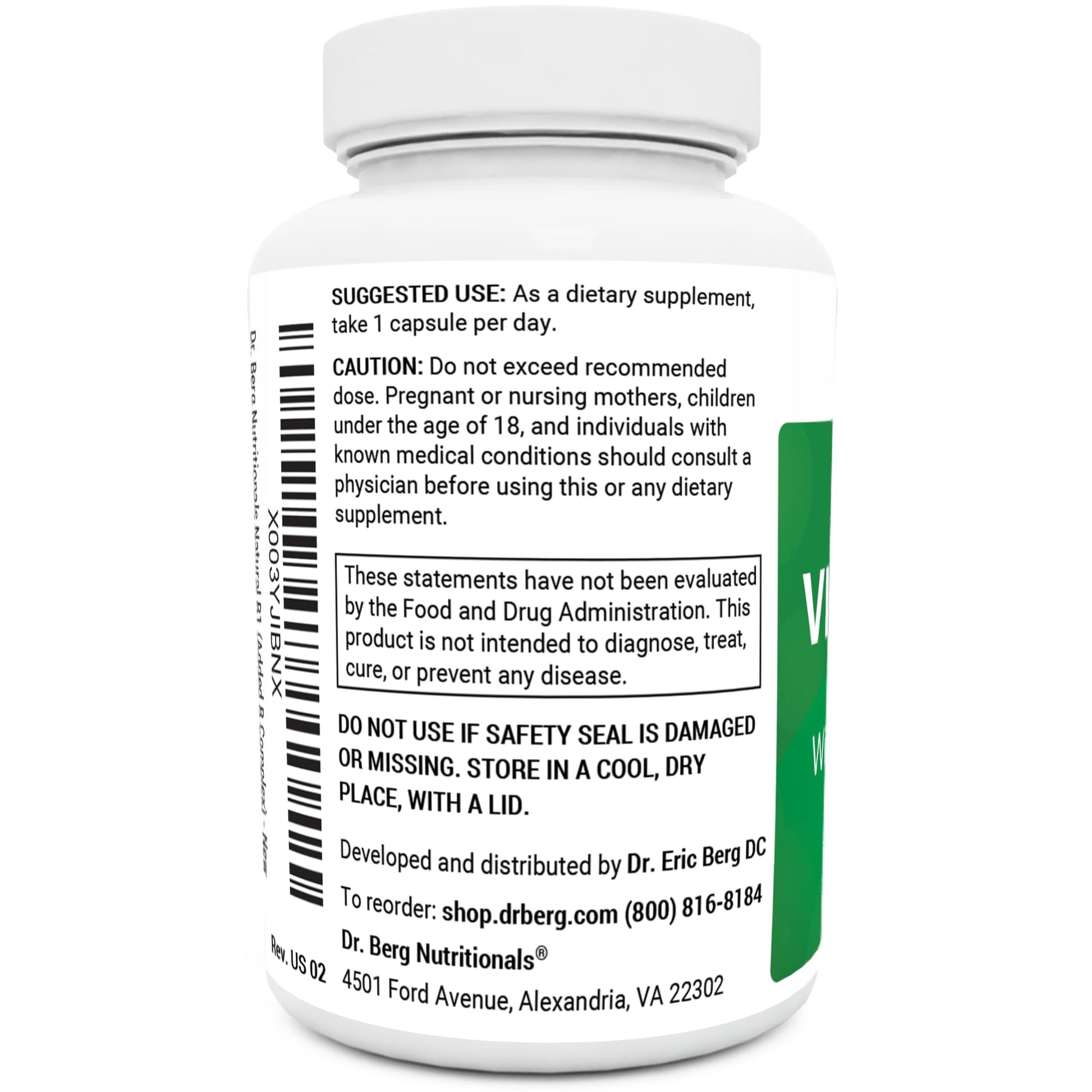 Dr. Berg Natural Vitamin B1 B6 B12 Complex - Allithiamine Vitamin B1 Supplement Dr. Berg Nutritionals