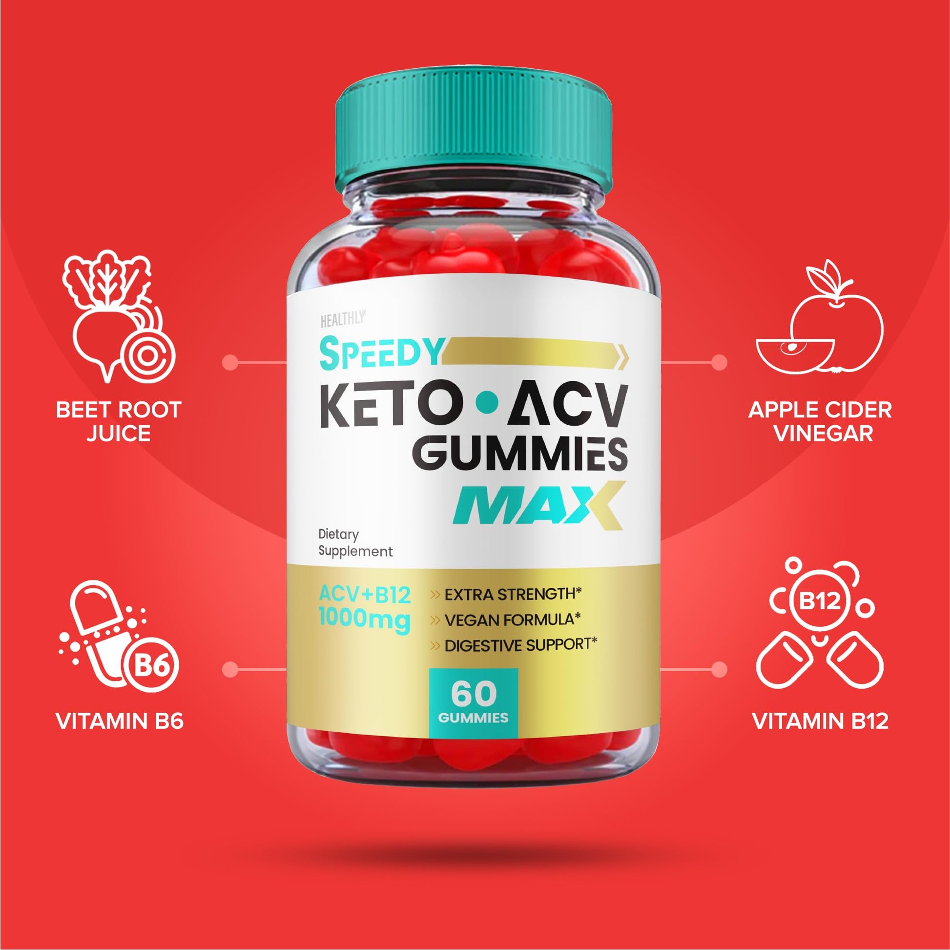 (3 Pack) Speedy Keto ACV Gummies Maximum Strength, Speedy Keto Plus ACV Gummies Healthly