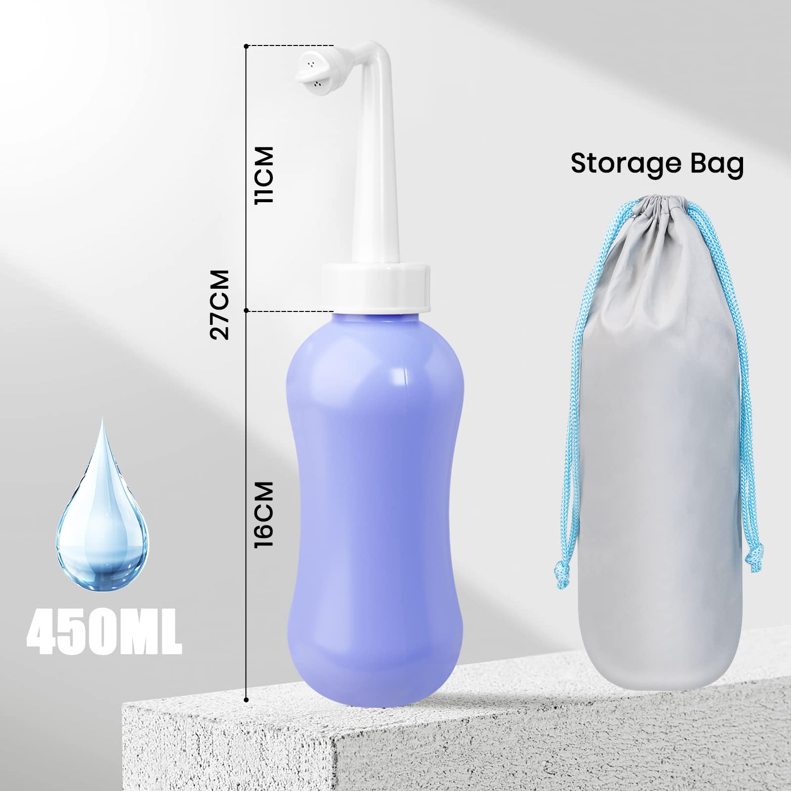 450ml Peri Bottle Postpartum for Feminine Care, 2 Pack Portable Travel Bidet for Toilet, Perineal Bottle VicnKioH