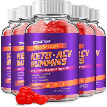 (5 Pack) Transform Keto ACV Gummies Advanced Formula (300 Gummies)