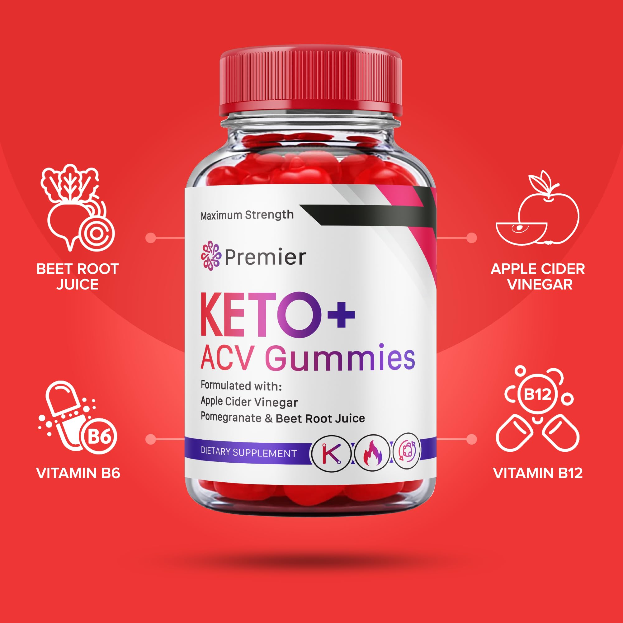 (3 Pack) Premier Keto Acv Gummies Advanced Formula, Premier Keto + Acv Gummies Plus Vitaking