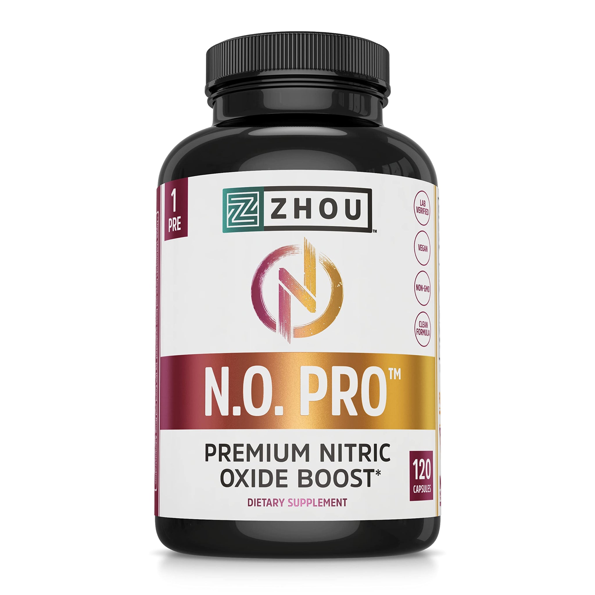 Zhou Nitric Oxide with L Arginine, Citrulline Malate, AAKG and Beet Root | Powerful N.O.