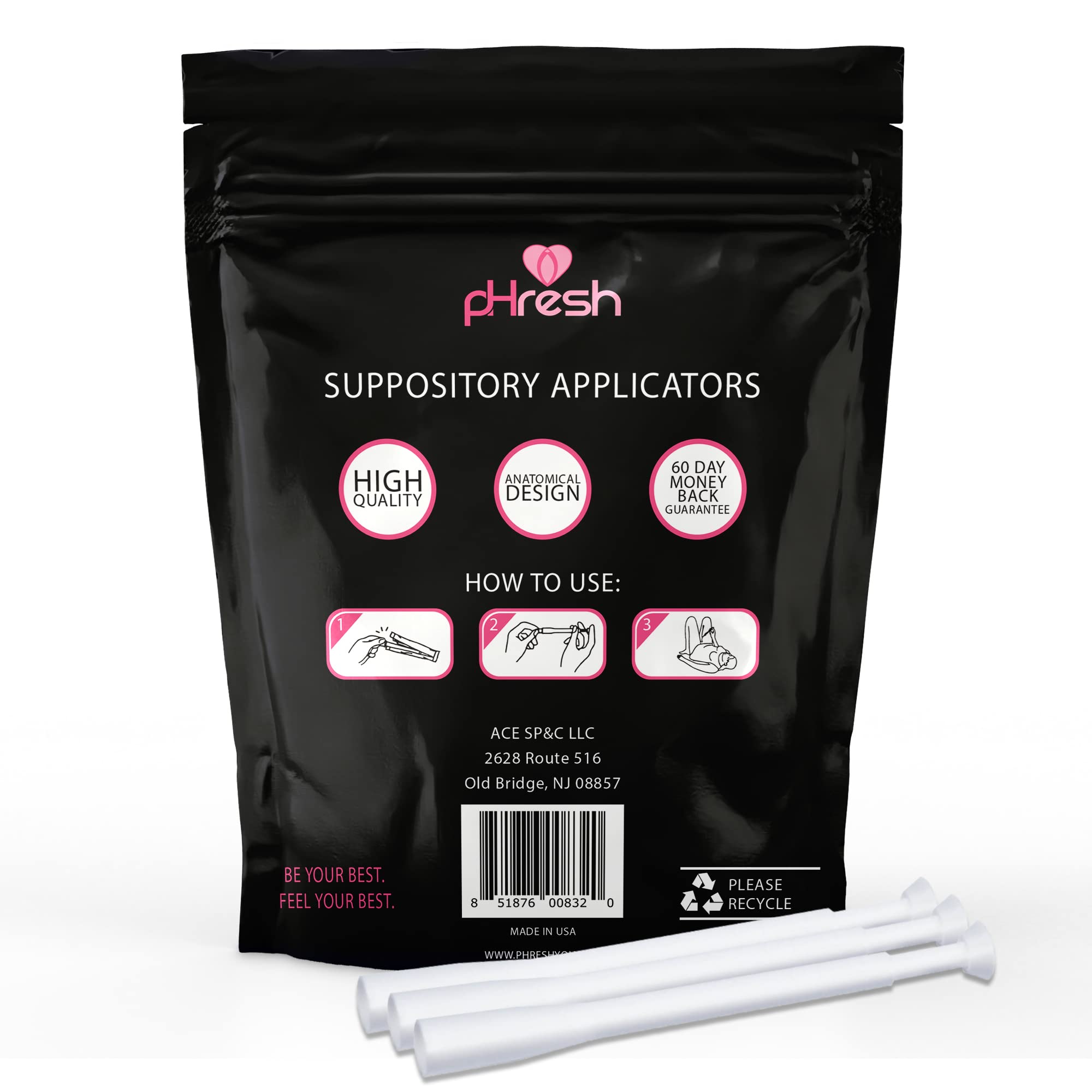 ACE NUTRITION Boric Acid Suppositories + 30 Applicators ACE NUTRITION