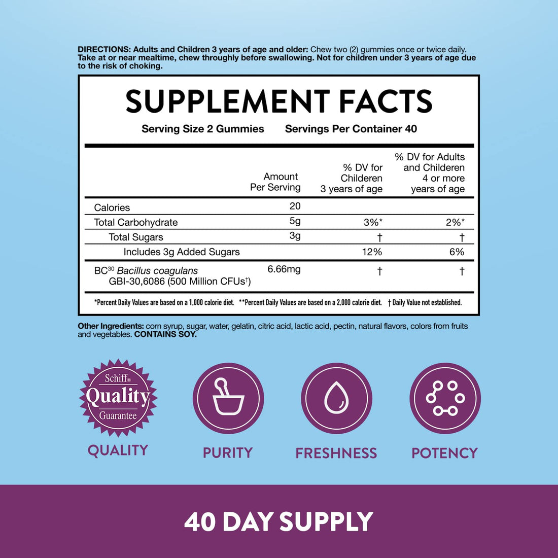 Vitafusion Fiber Well Sugar Free Fiber Supplement & Digestive Advantage Probiotic 