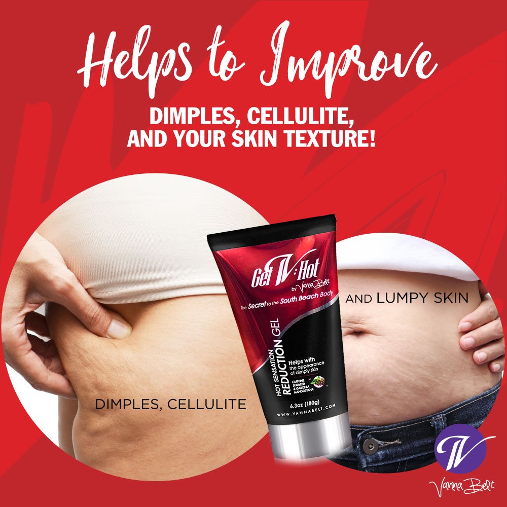 Vanna Belt Gel-V Hot Cream for Cellulite, 6.3 oz - Effective Nighttime Belly Fat Burning V VANNA BELT