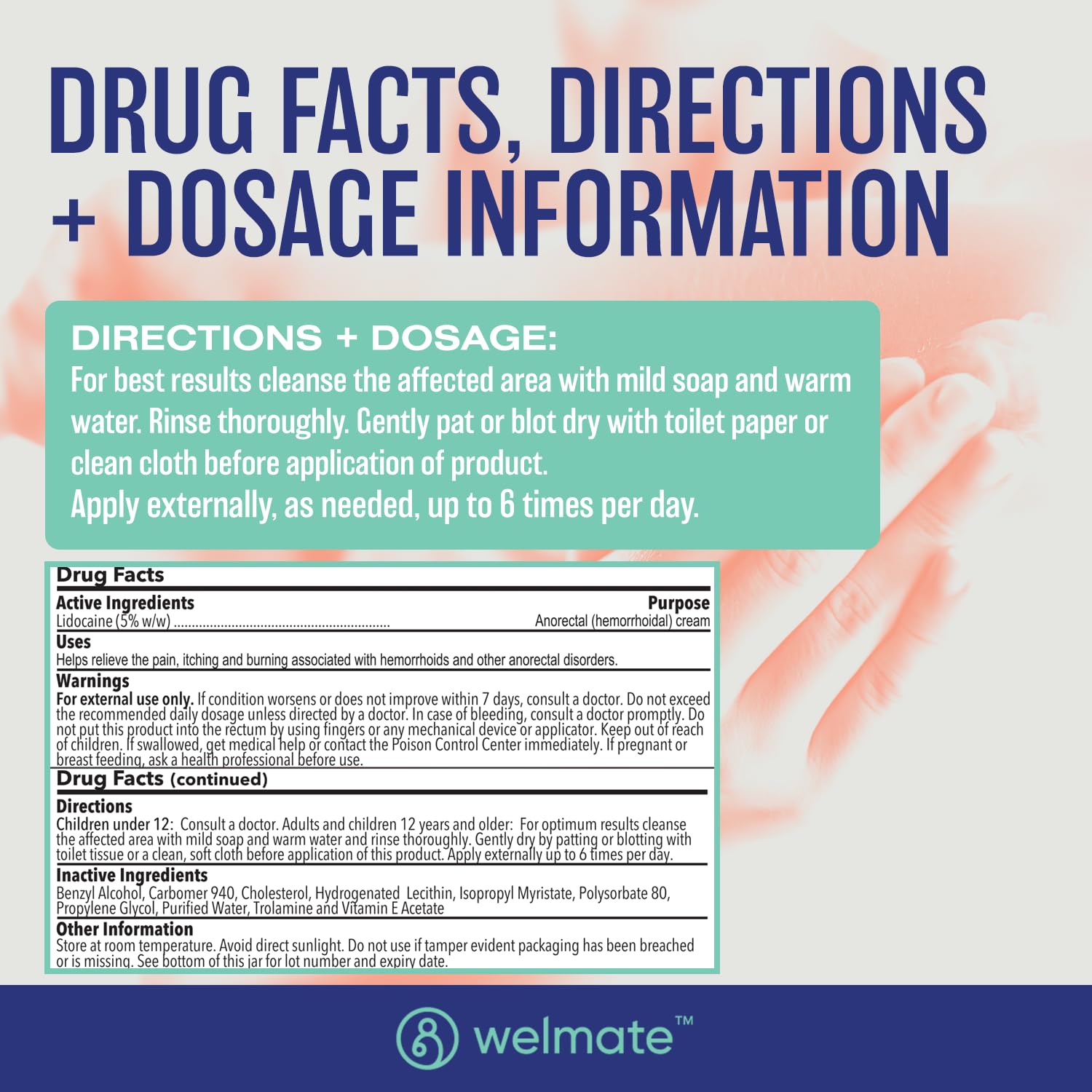 WELMATE | 5% Lidocaine | Numbing Cream Maximum Strength | Topical Anesthetic WELMATE