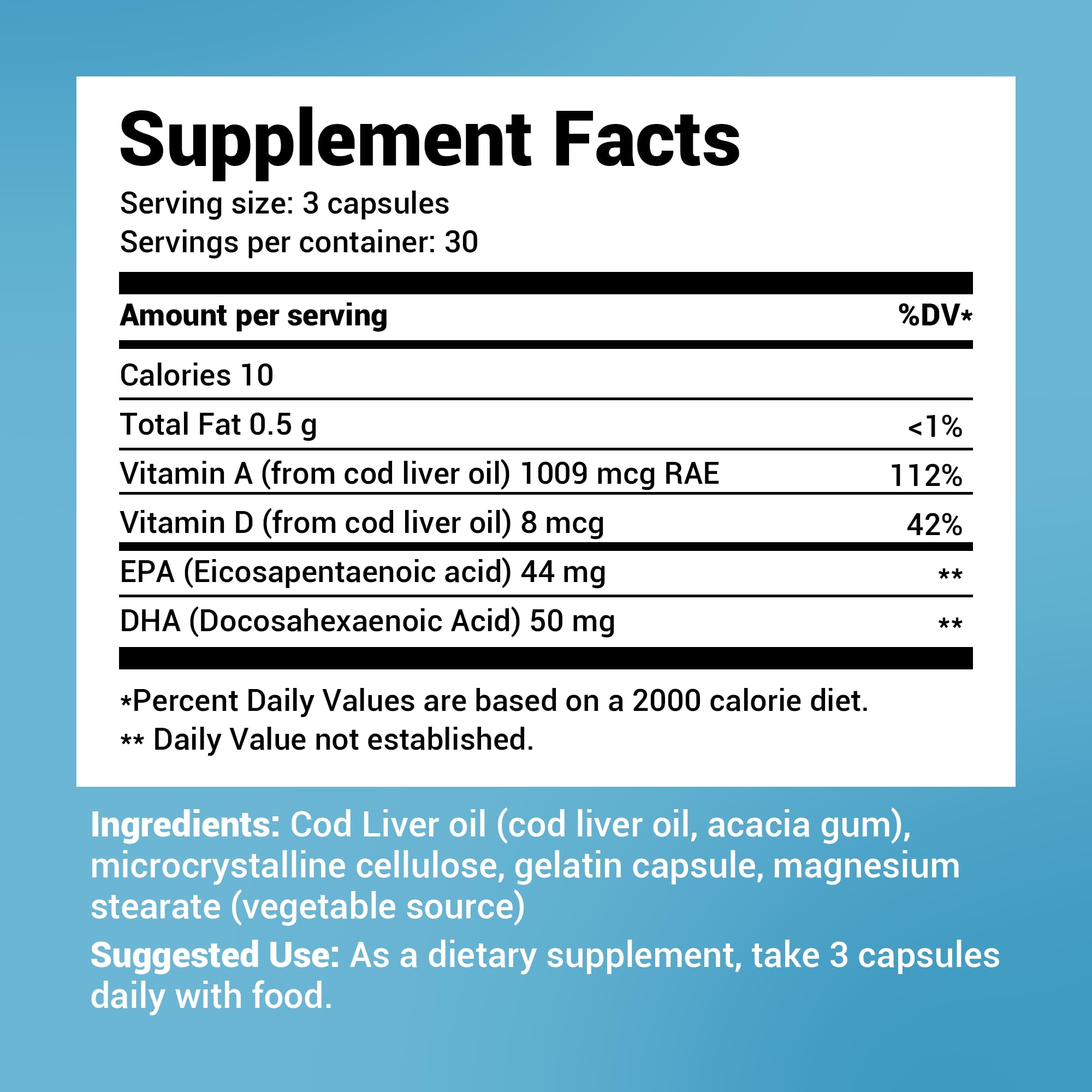 Dr. Berg Cod Liver Oil Capsules - New Formula Without OxBile - Rich in Omega-3 Fatty Dr. Berg Nutritionals