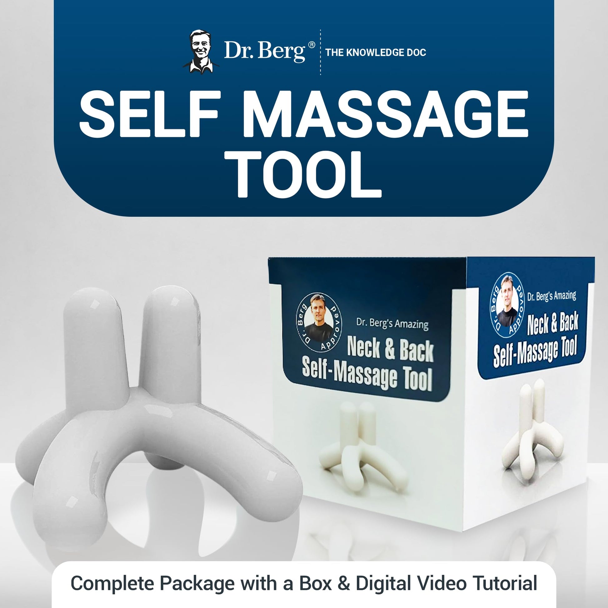 Dr. Berg’s Self-Massage Tool, Best for Back Pain Relief, Handheld Neck and Lower Back Dr. Berg Nutritionals